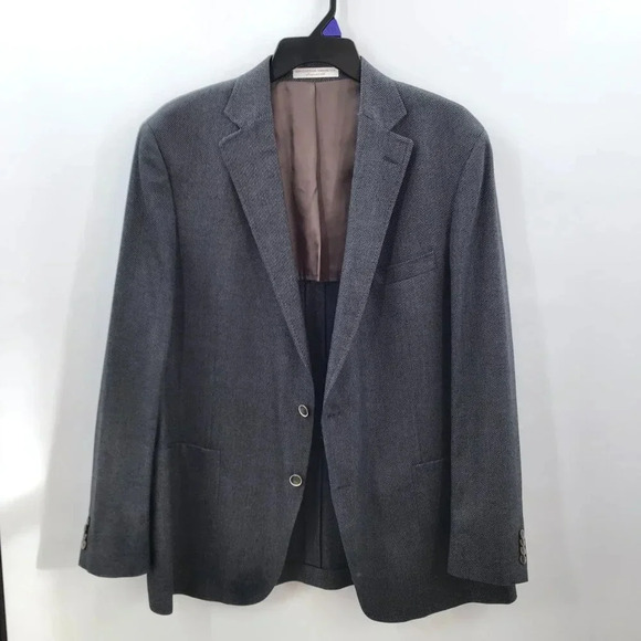 Men's Hardwick Sport Coat Blazer 48 Long Gray Stripe Wool Airwool Made in USA - Picture 2 of 14